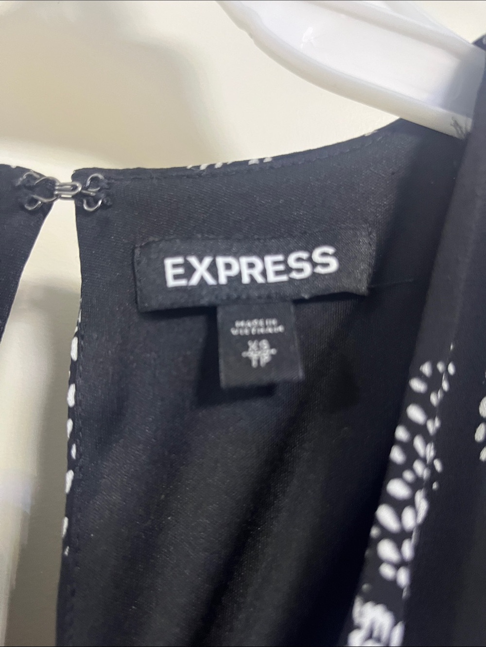 Express Black Dress with White Floral Accents - Backless